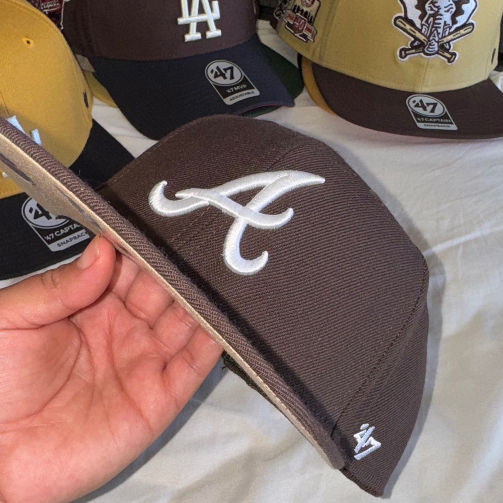 47 Brown and White Kids Baseball Cap